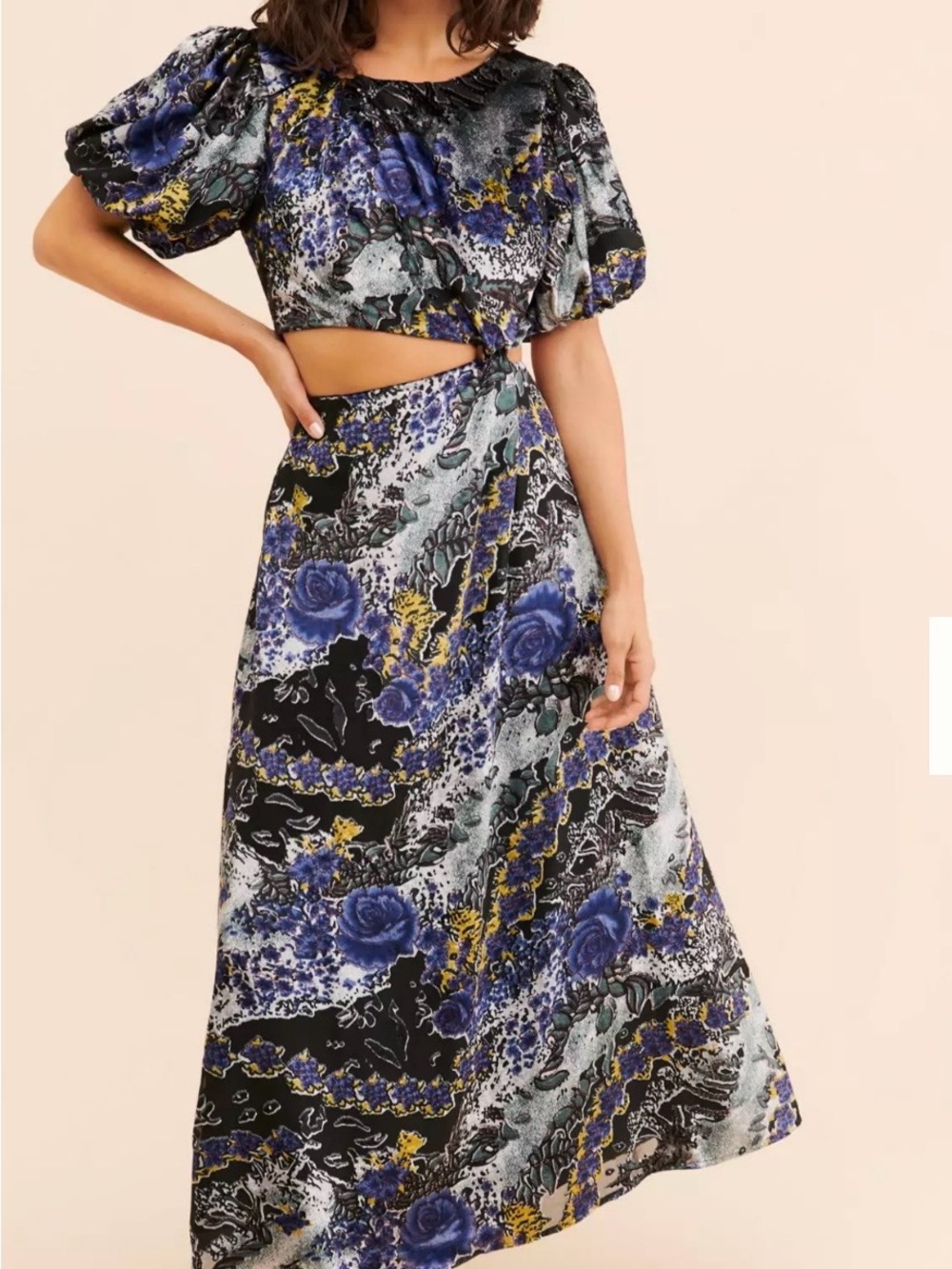 ANTHROPOLOGY Let Me Be Burnout Velvet Cut Out Maxi Dress MEDIUM